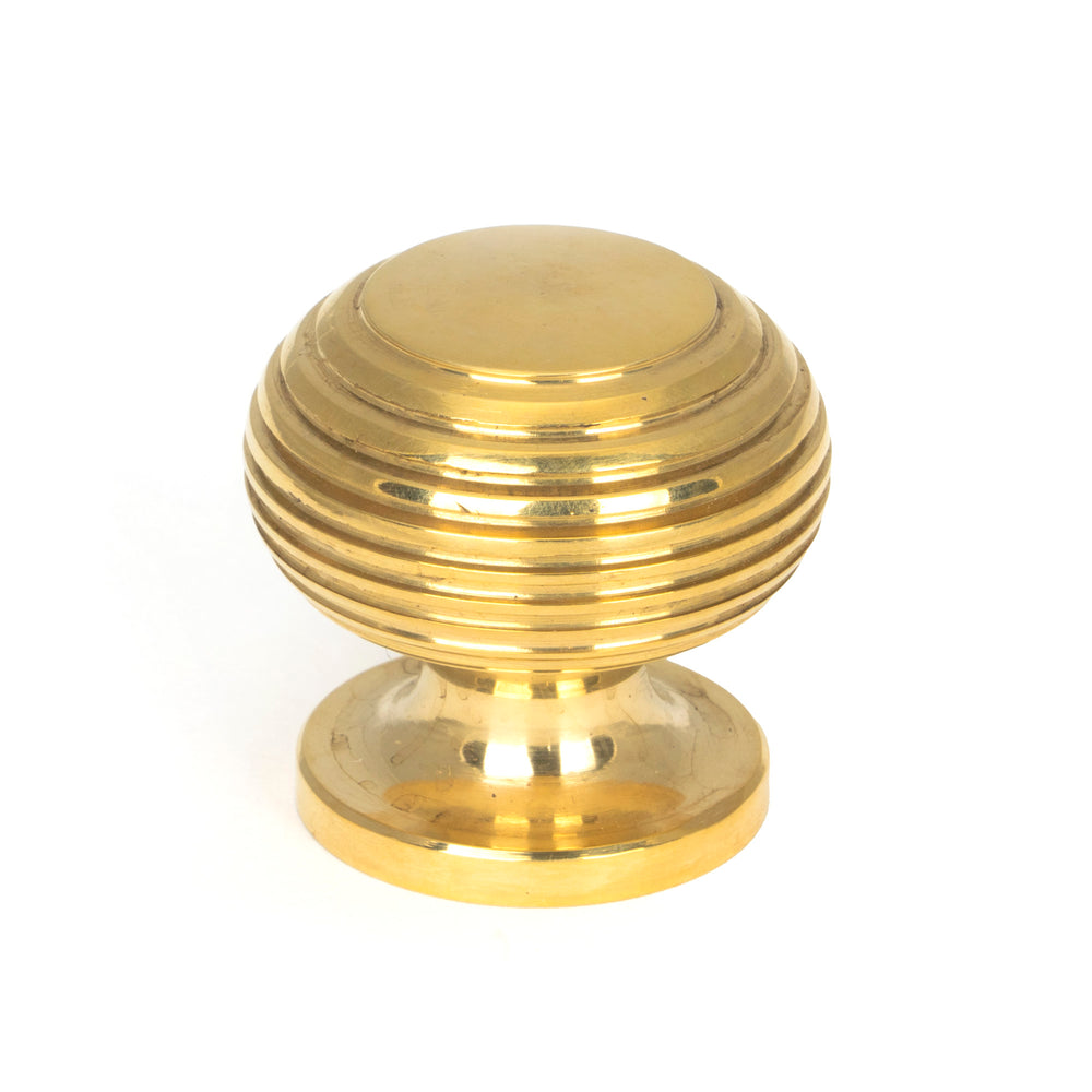 Polished Brass Beehive Cabinet Knob 30mm