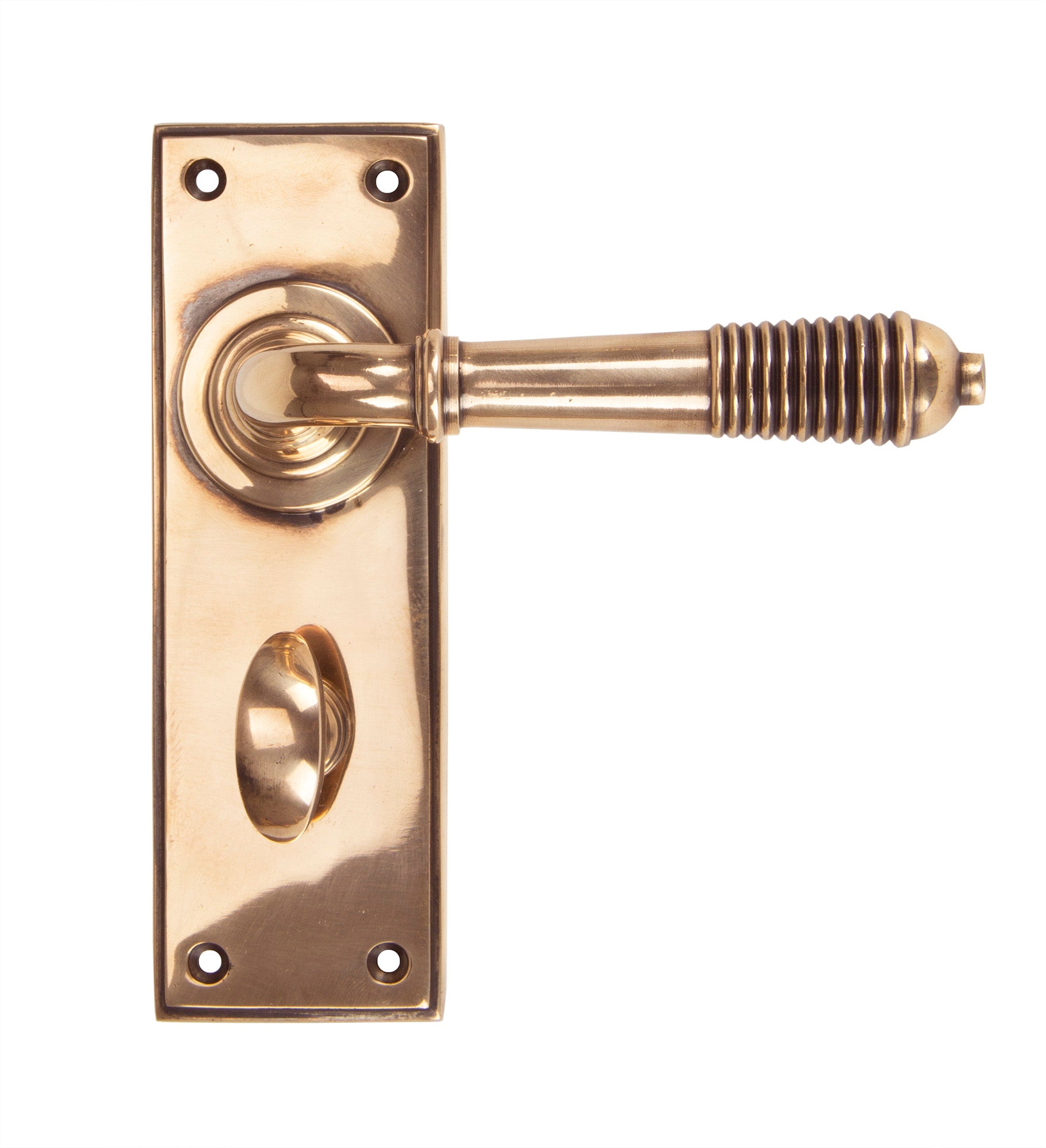 Polished Bronze Reeded Lever Bathroom Set