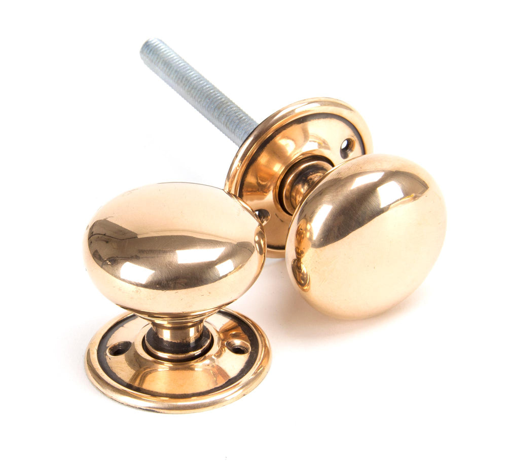 Polished Bronze 49mm Mushroom Mortice/Rim Knob Set