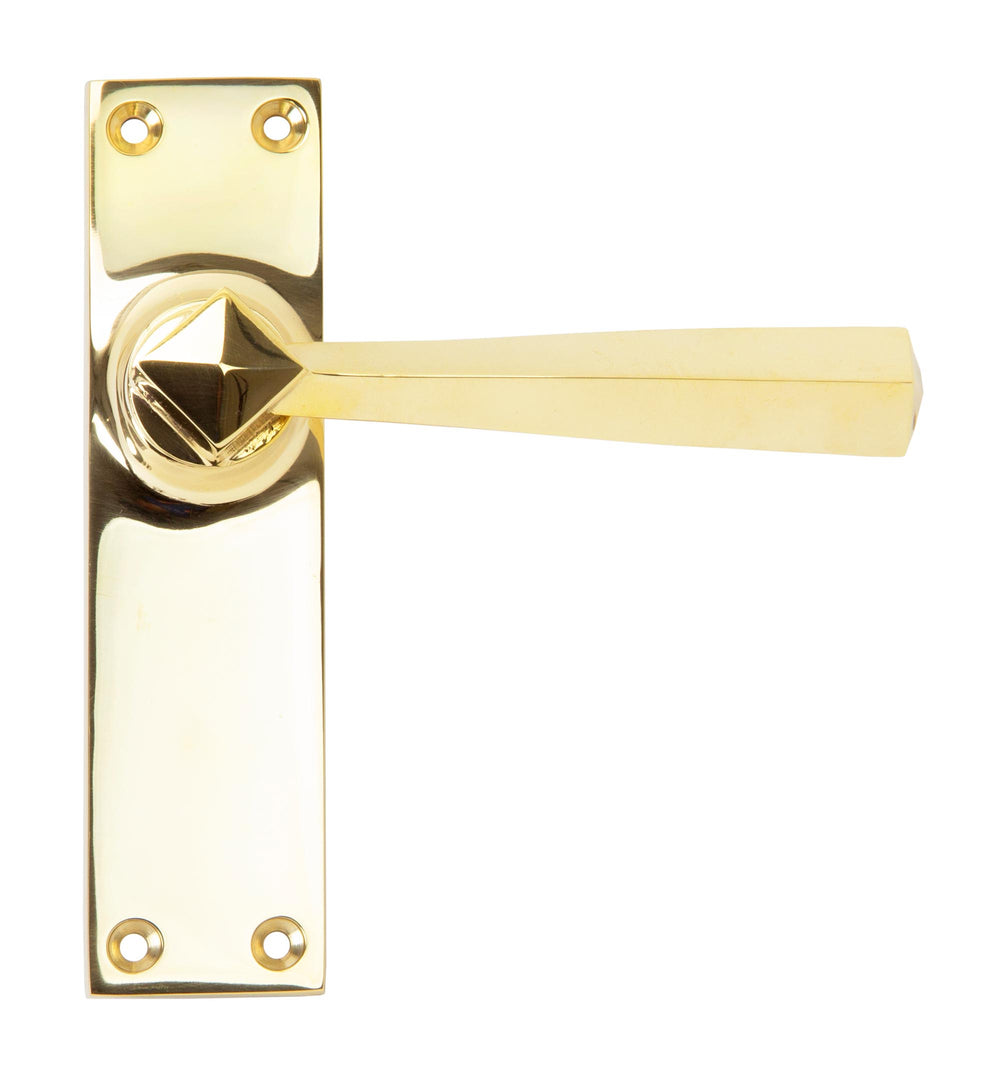 Polished Brass Straight Lever Latch Set