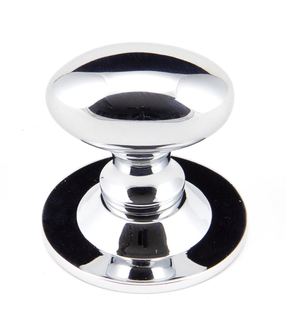 Polished Chrome Oval Cabinet Knob 33mm