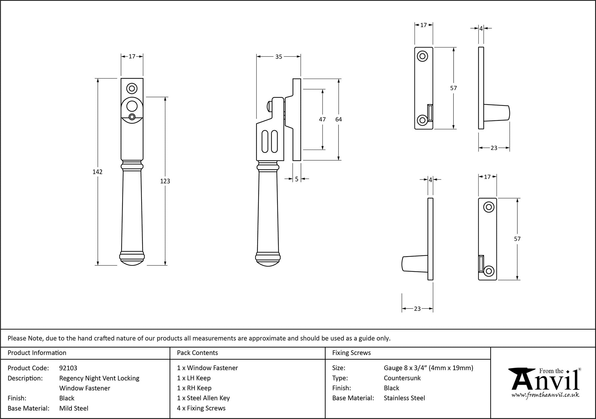 Night-Vent Locking Regency Fastener