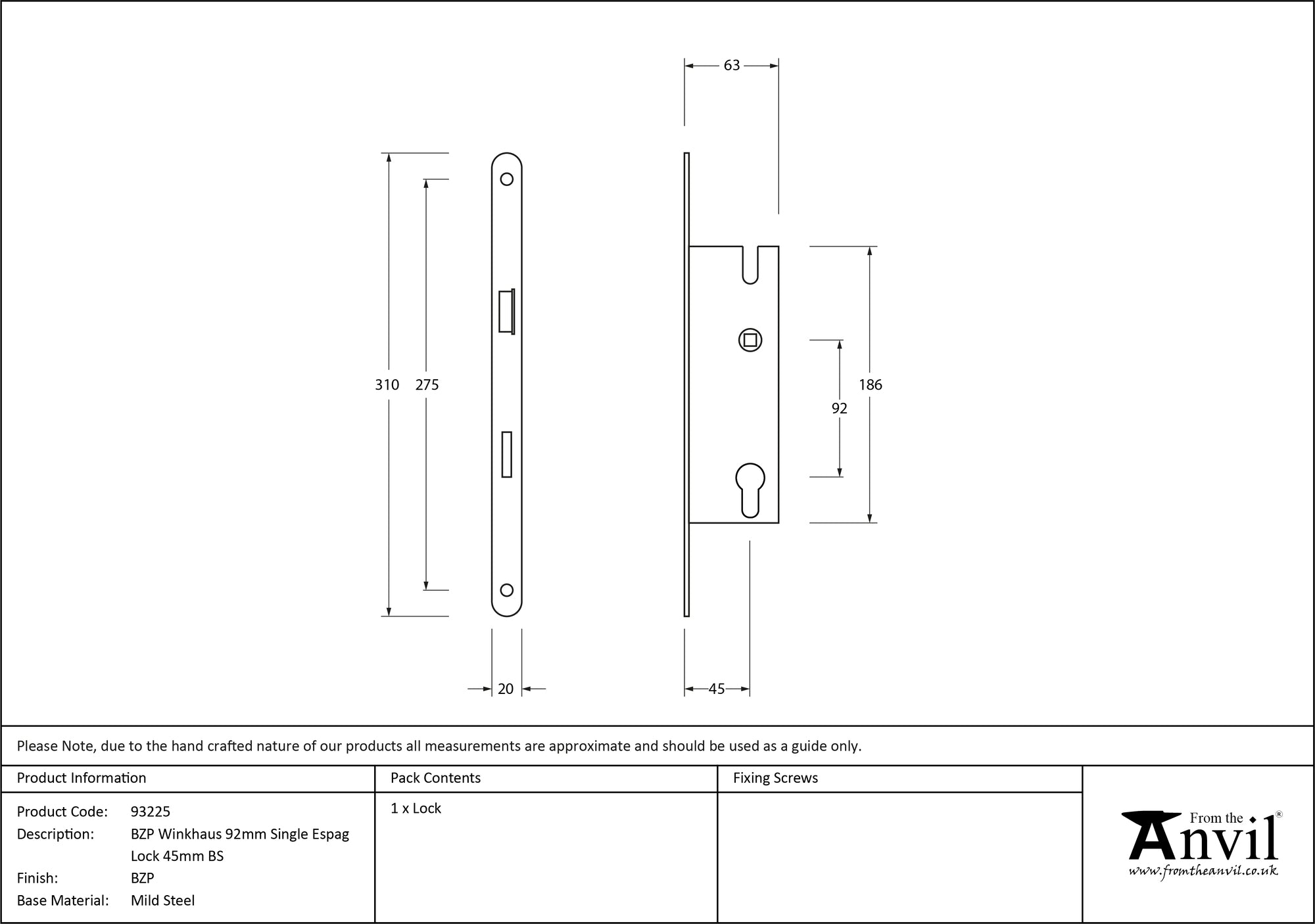 Winkhaus Single Espag Lock