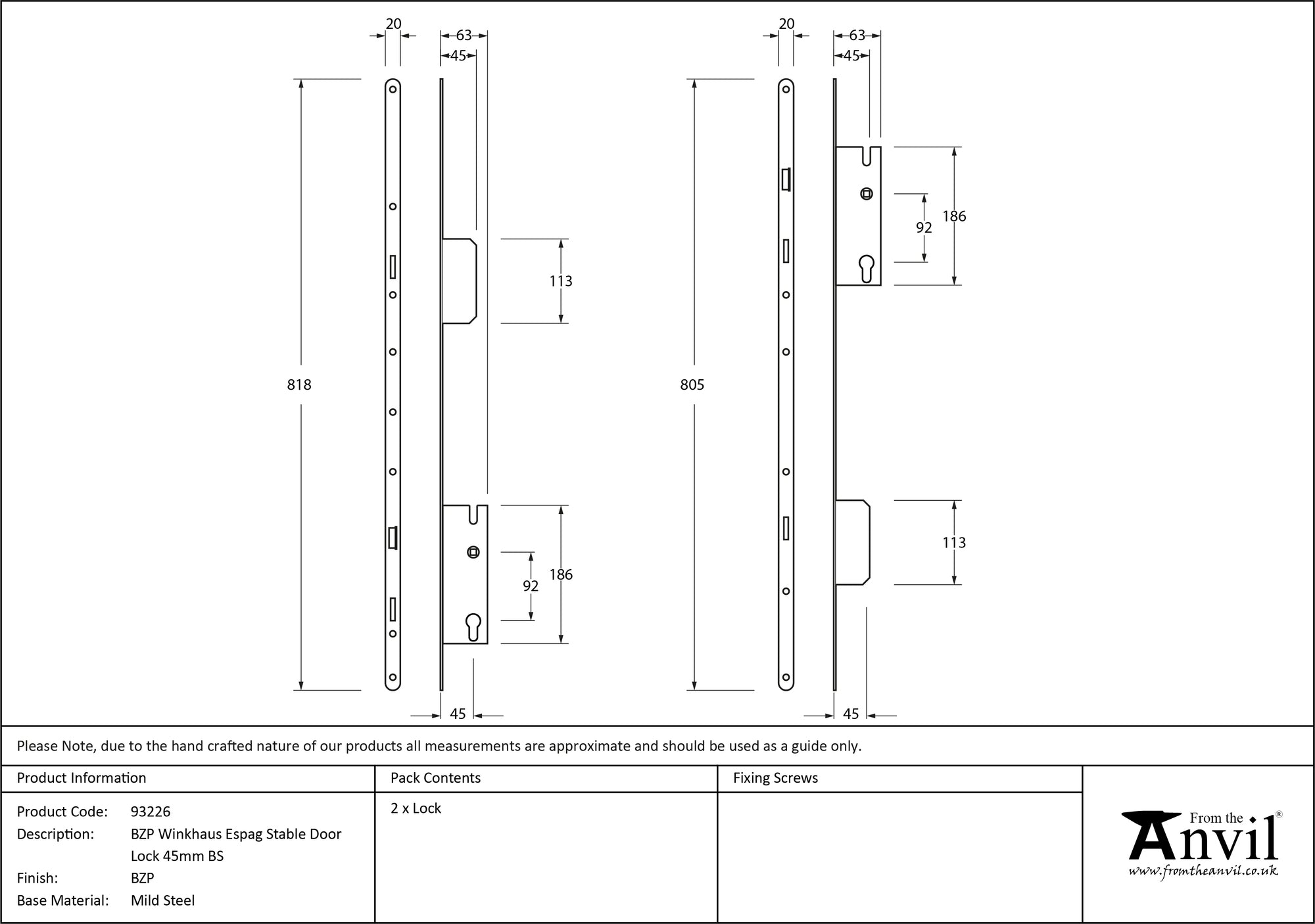 Winkhaus Espag Stable Door Lock