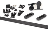 100kg Black (Top Mount) Sliding Door Hardware Kit (3m Track)