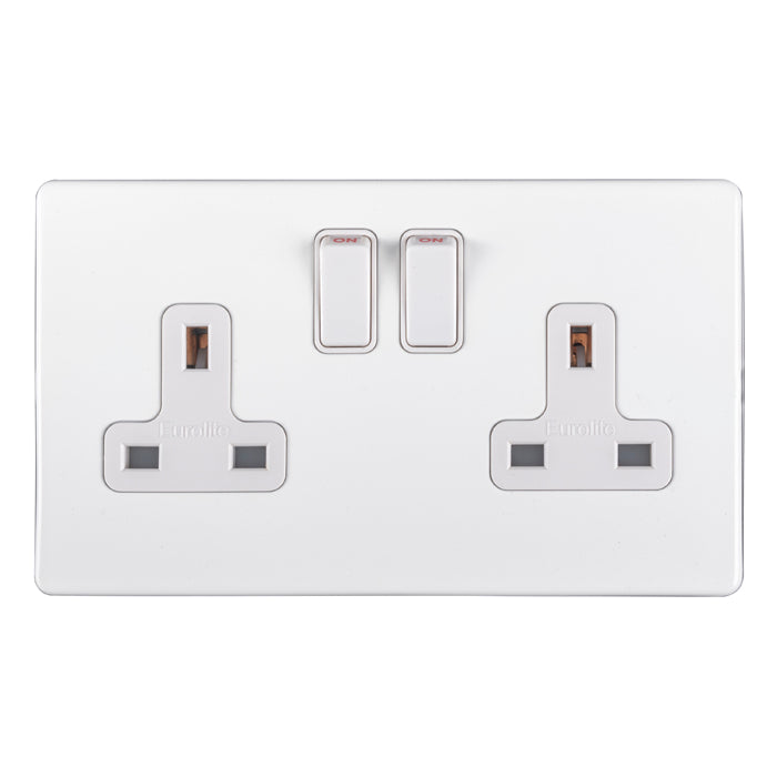 Concealed 3mm 2 Gang Socket