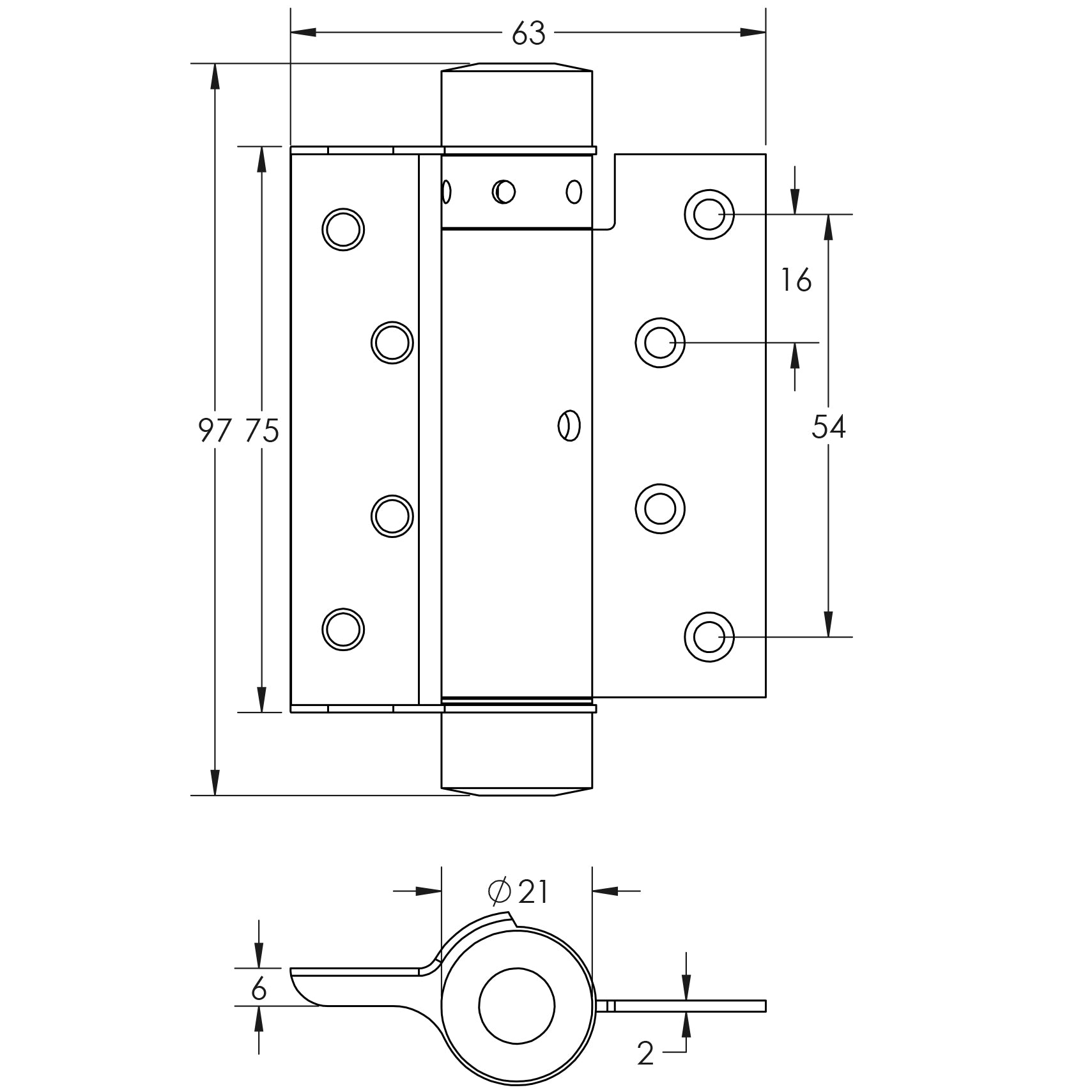 Single Action Steel Spring Hinges