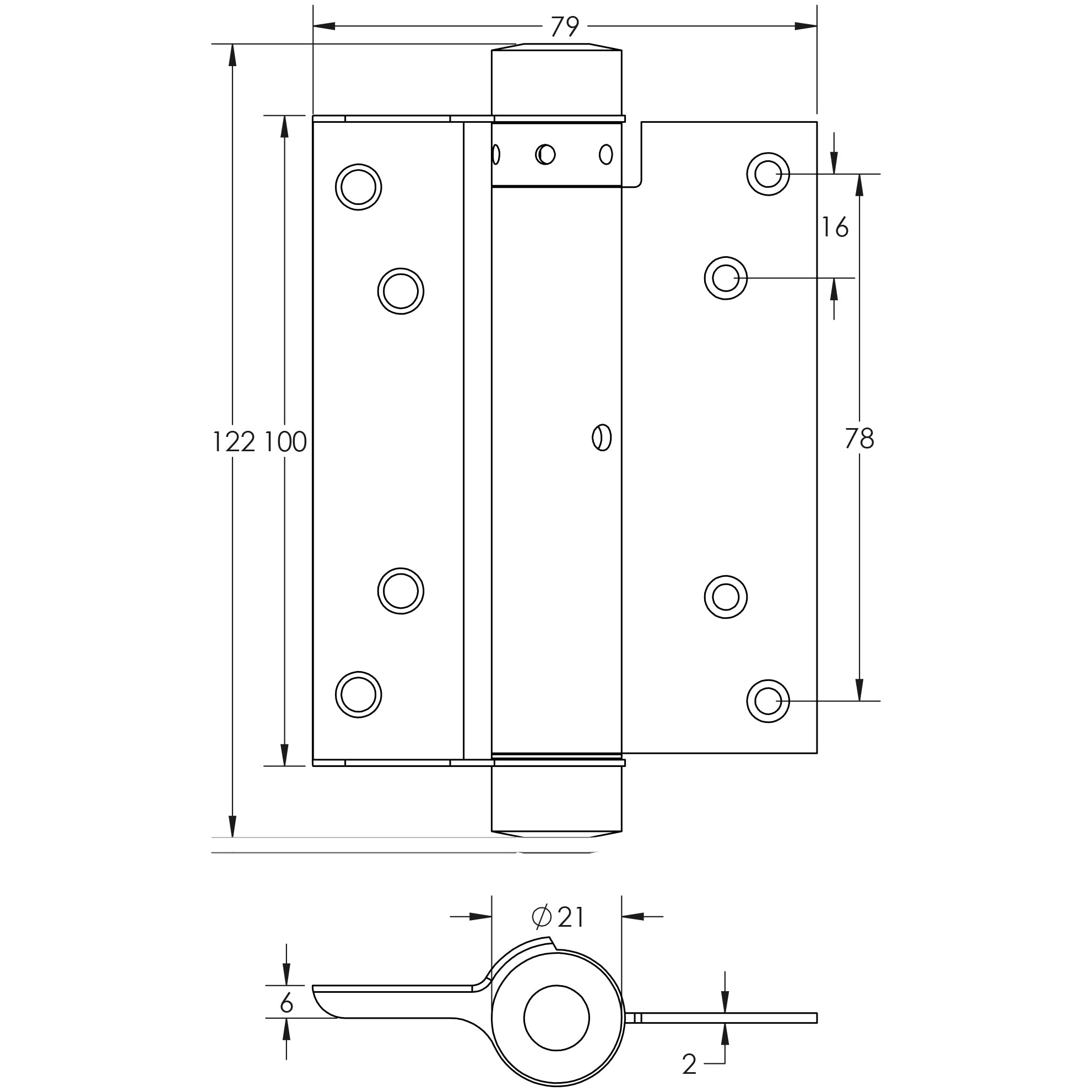 Single Action Steel Spring Hinges