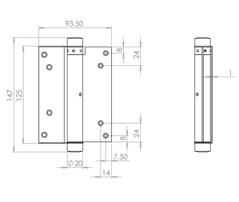 Single Action Steel Spring Hinges