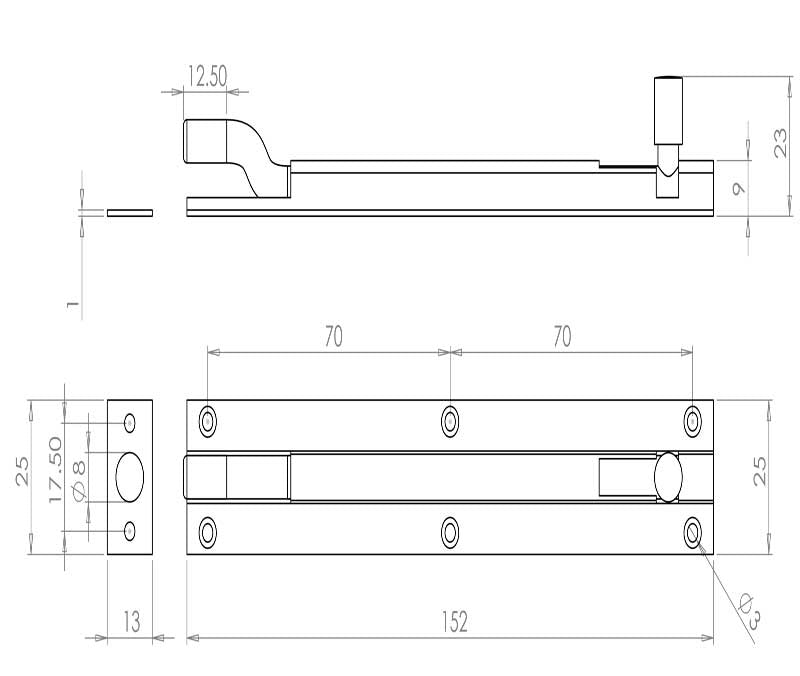 Jedo Aluminium Necked Barrel Bolts
