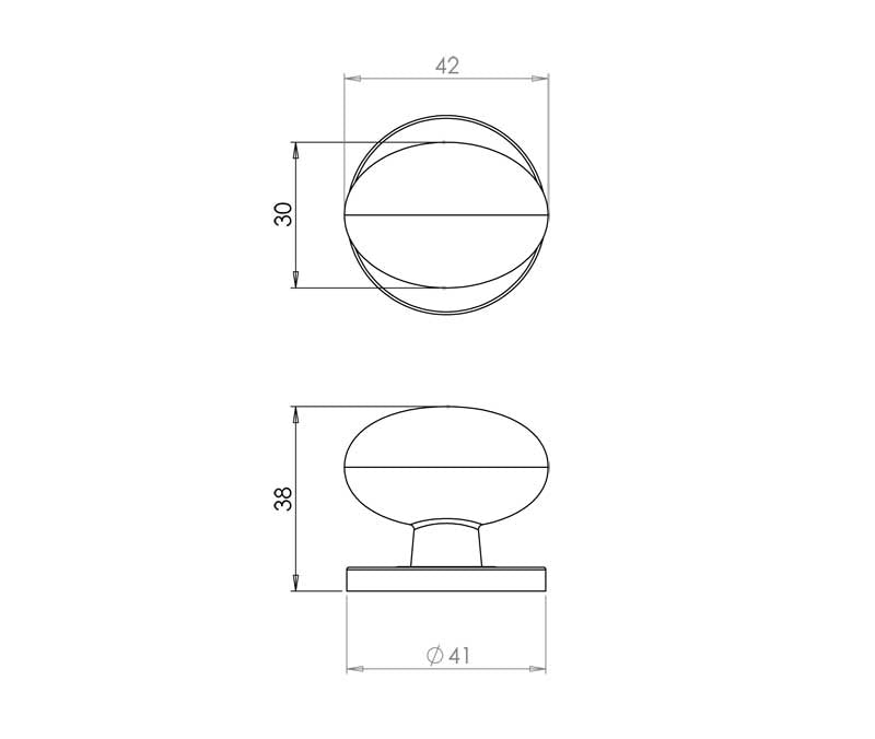 Oval Cupboard Knob