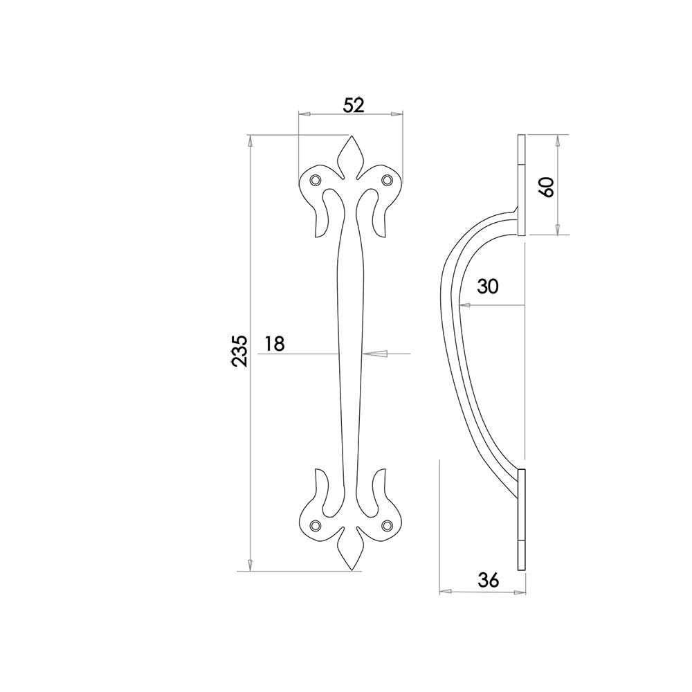 Antique Fleur De Lys Cabinet Handles