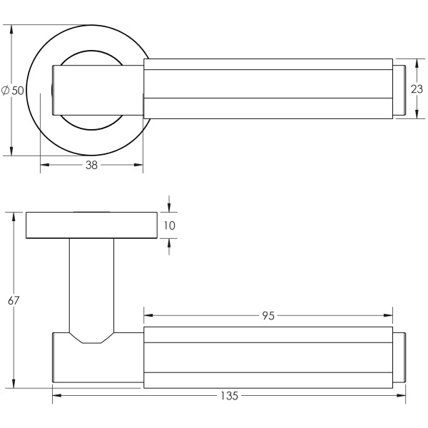 Complete Bloom Door Handle Pack - Bathroom - Black
