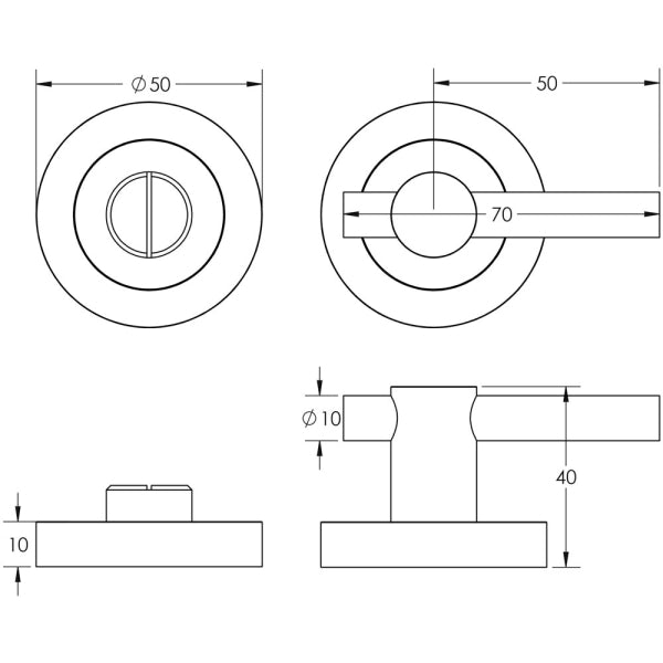 Complete Midtown Door Handle Pack - Bathroom - Black