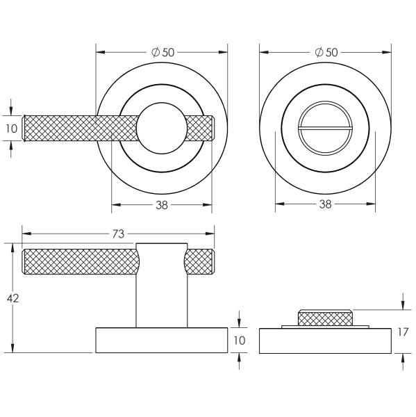Complete Midtown Door Handle Pack - Bathroom - Black