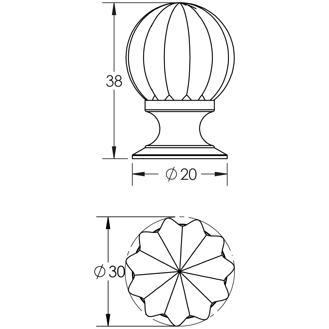 Jedo Pumpkin Ball Cupboard Knob