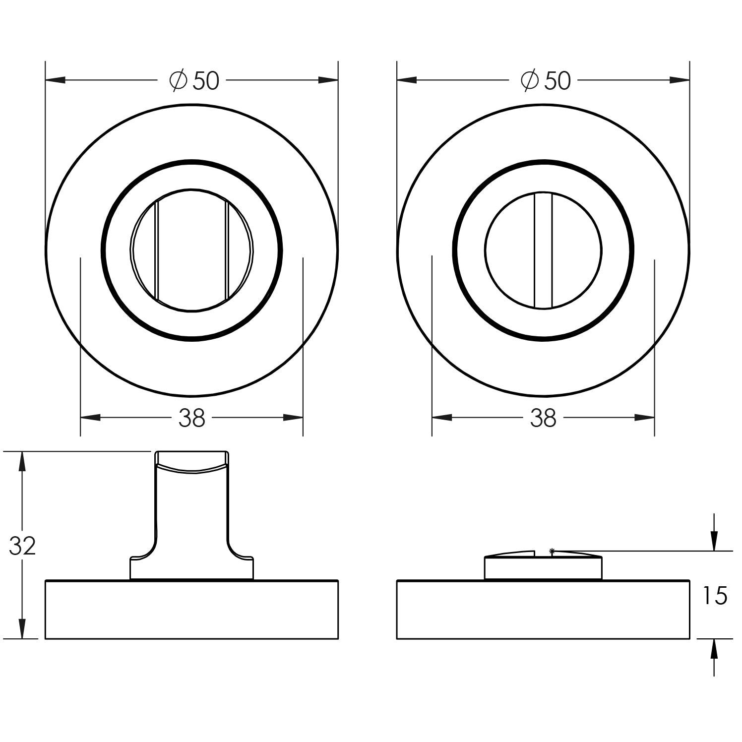 Jedo Designer Turns & Releases 50mm Round Rose no Indicator