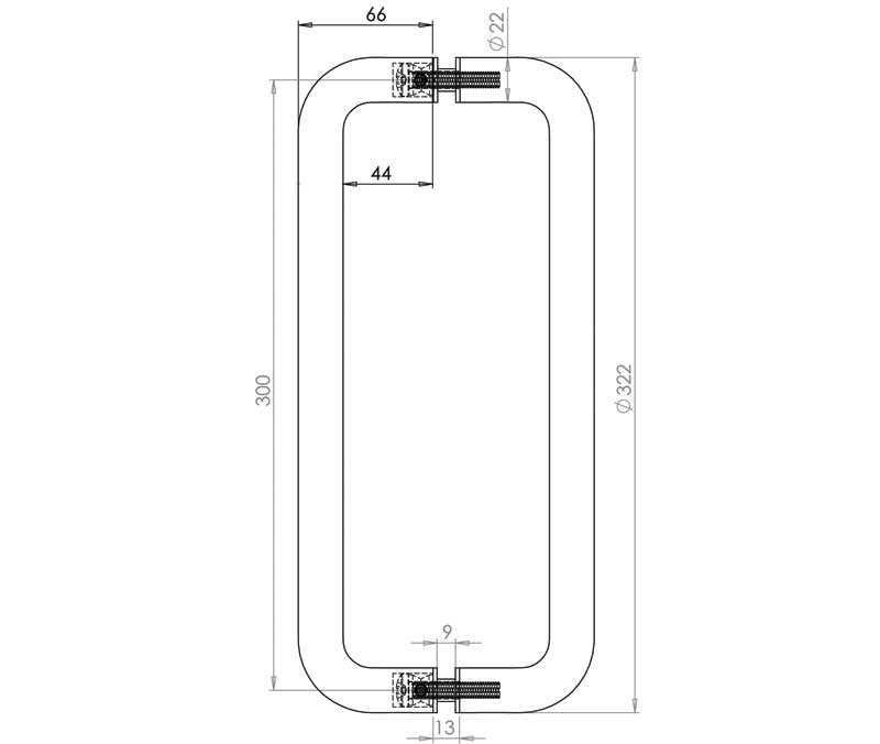 Stainless Steel 22mm D Shape Pull Handles B2B Fixing