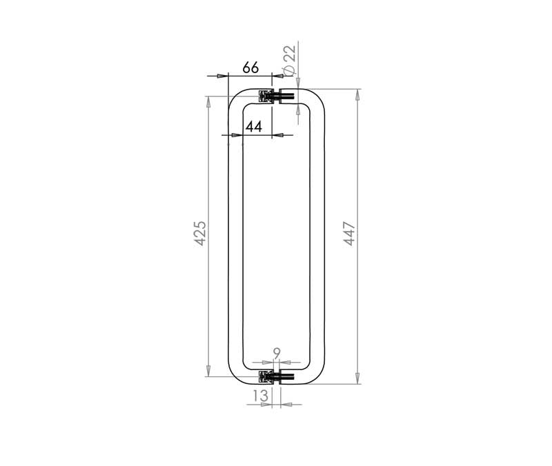 Stainless Steel 22mm D Shape Pull Handles B2B Fixing