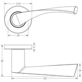Vecta Door Handle on Rose Grade 304 Satin Stainless Steel