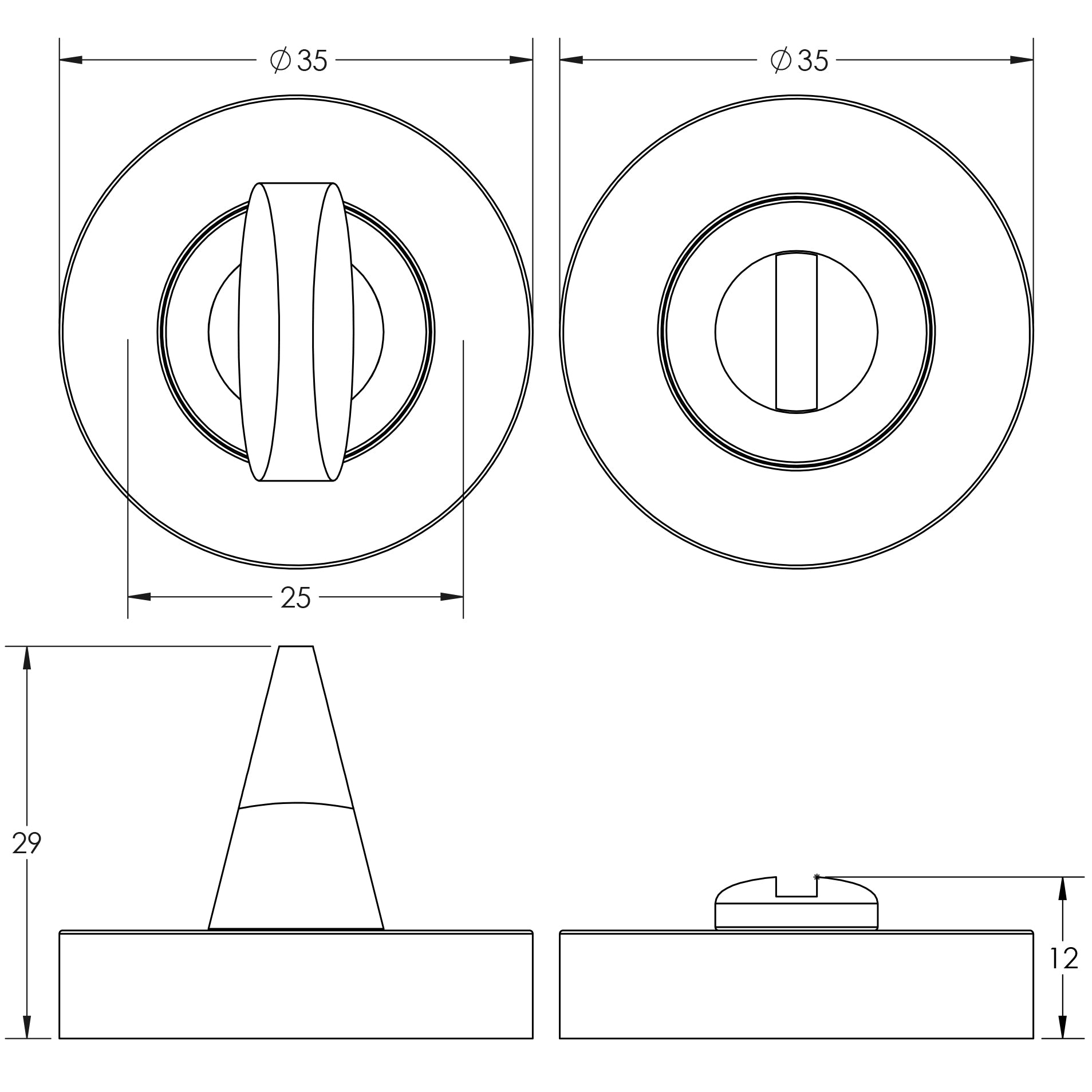 Jedo Designer Turns & Releases 35mm Round Rose no Indicator