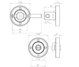 Jedo Designer Easy Turns & Releases 50mm Round Rose no Indicator