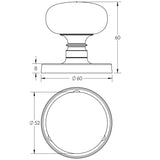Jedo Kontrax Mushroom Mortice Door Knobs