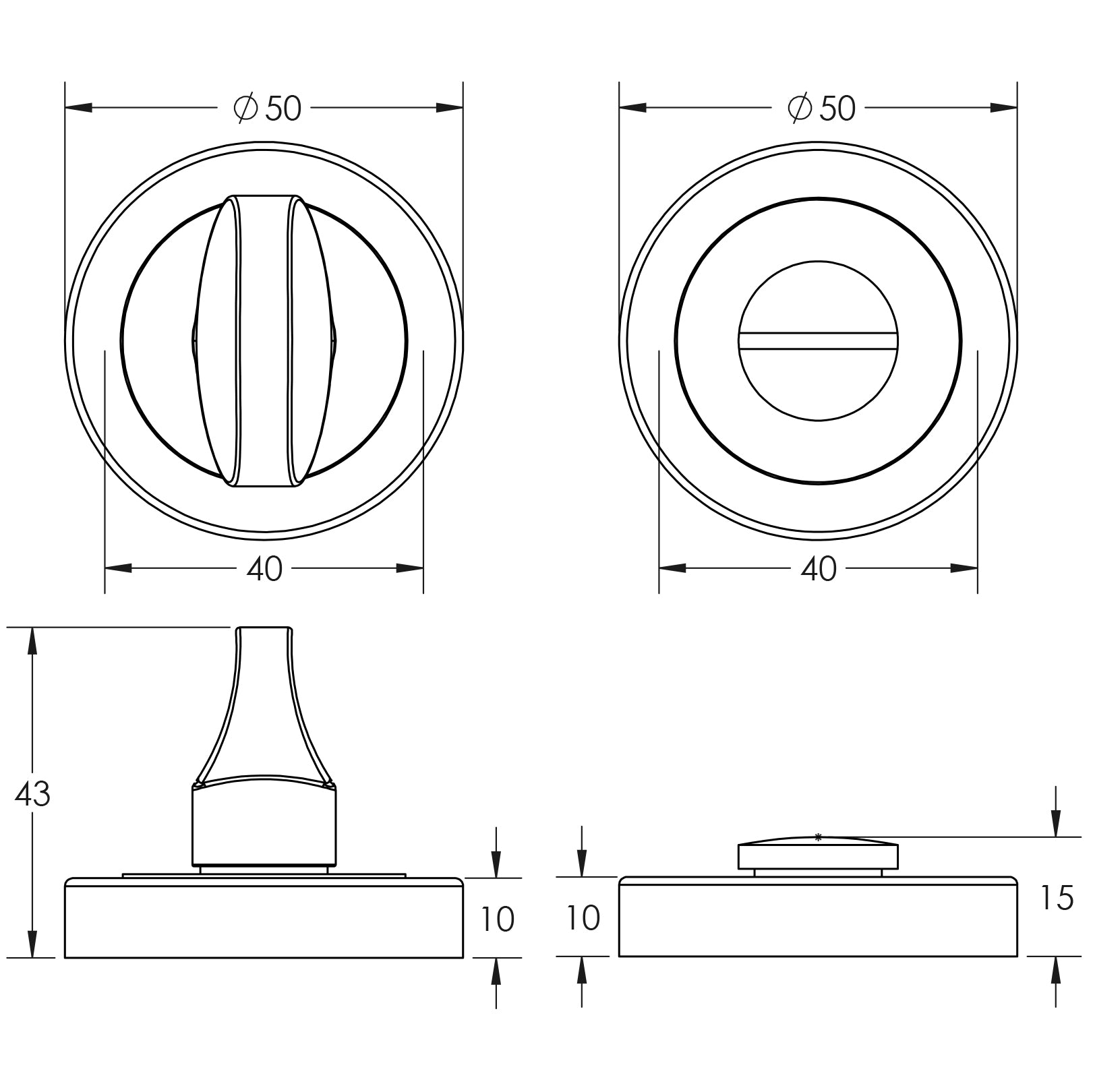 Jedo Designer Turns & Releases 50mm Round Rose no Indicator