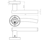 Curve Door Handle on Rose Polished Chrome