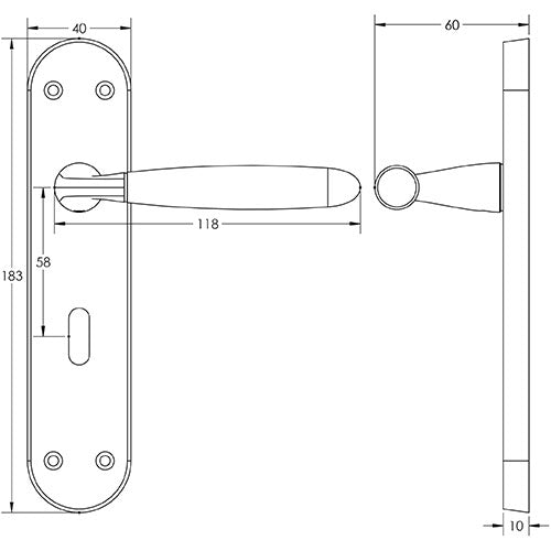 Stylo Suite Door Handle on Polished Chrome/Satin Chrome