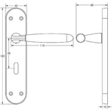 Stylo Suite Door Handle on Polished Chrome/Satin Chrome