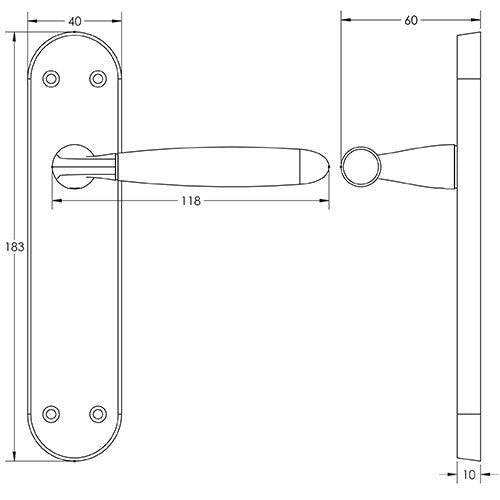 Stylo Suite Door Handle on Polished Chrome/Satin Chrome