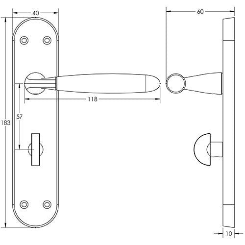 Stylo Suite Door Handle on Polished Chrome/Satin Chrome