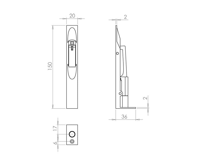 Jedo Brass Lever Action Flushbolts