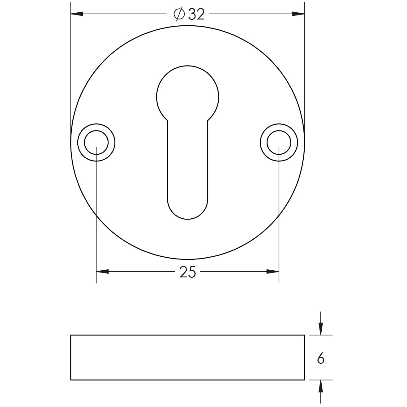 Contemporary Escutcheons for Mortice Knobs