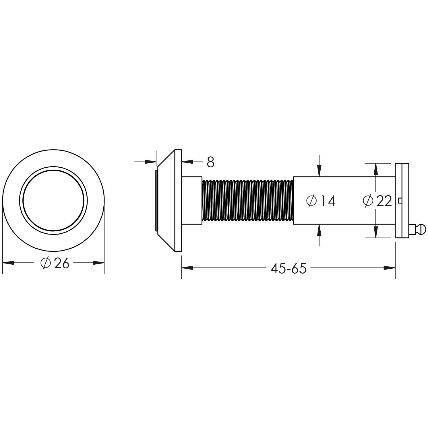 Jedo 180 Degree Door Viewers to Fit 35-55mm Doors