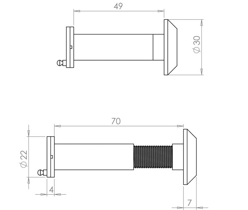 Jedo 180 Degree Door Viewers to Fit 40-65mm Doors
