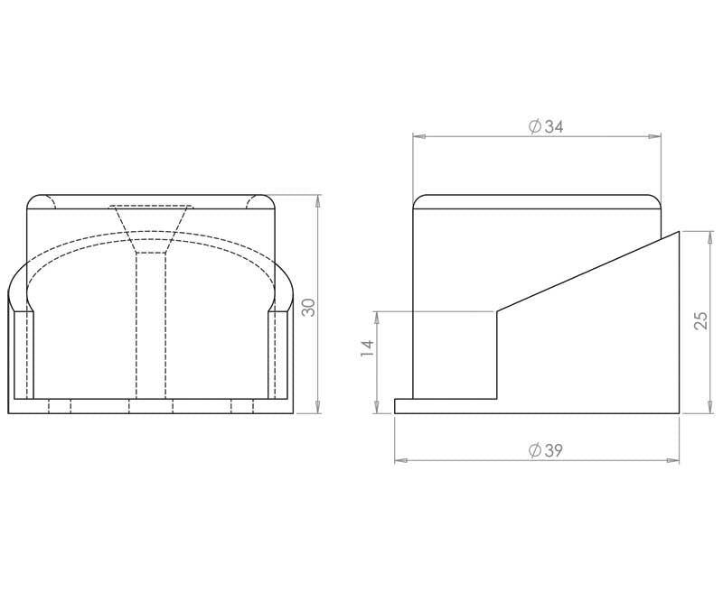 Jedo Shielded Floor Mounted Door Stop