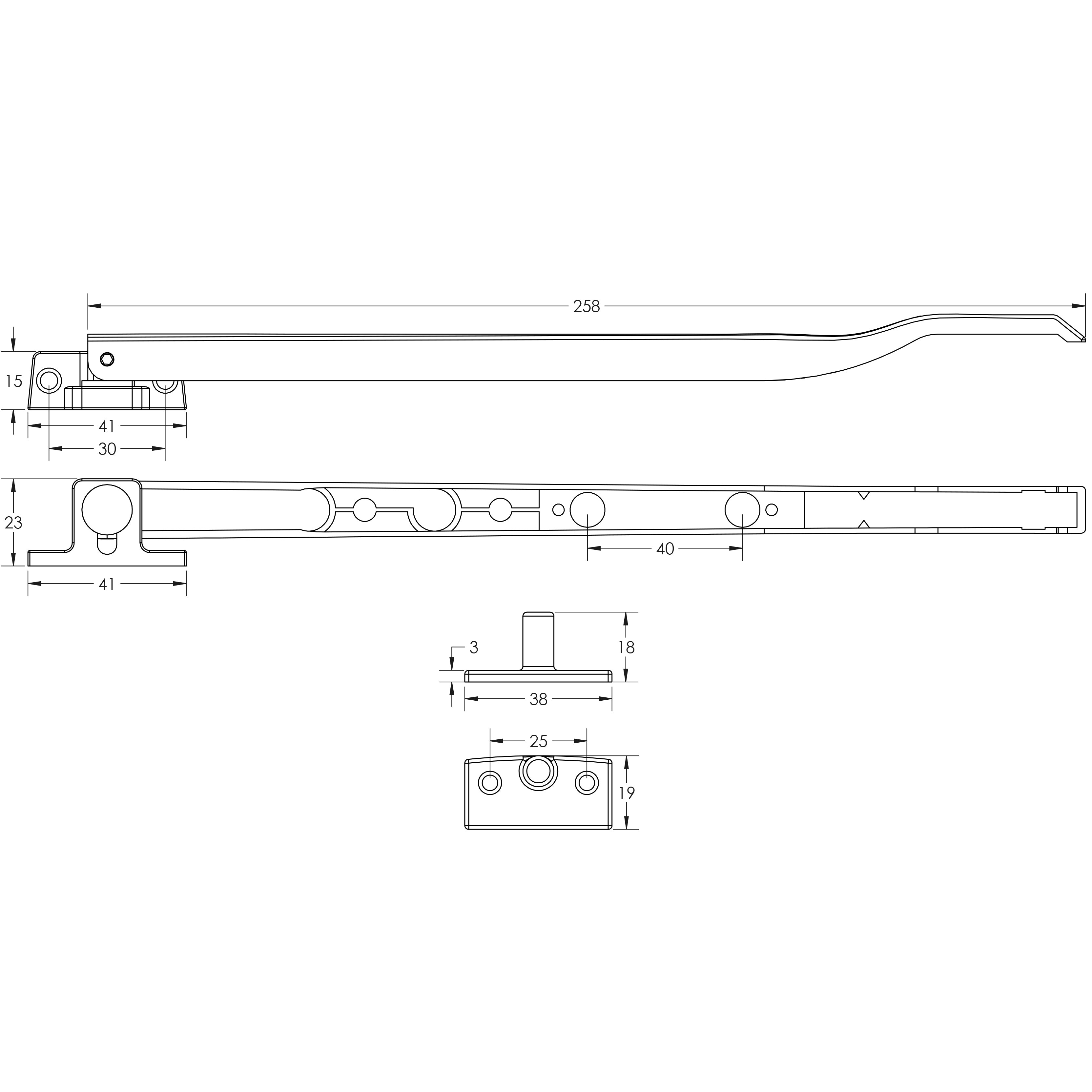 Modern Non Lockable Casement Stays