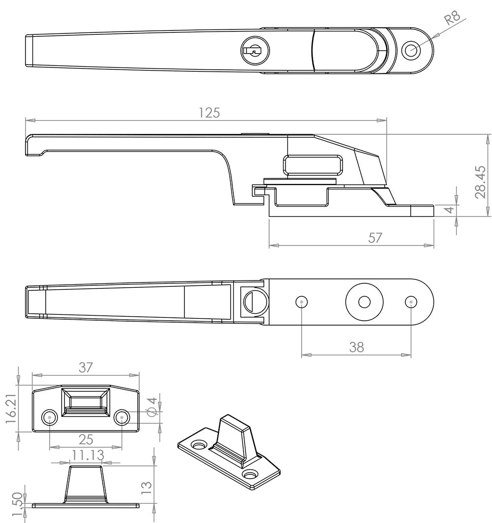 Jedo Modern Lockable Casement Fasteners