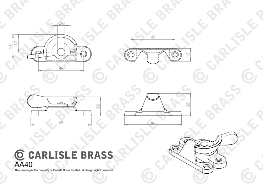 Fitch Pattern Sash Fastener
