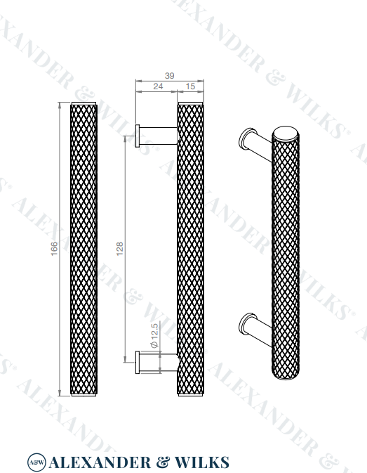 Crispin Knurled T-bar Cupboard Pull Handle