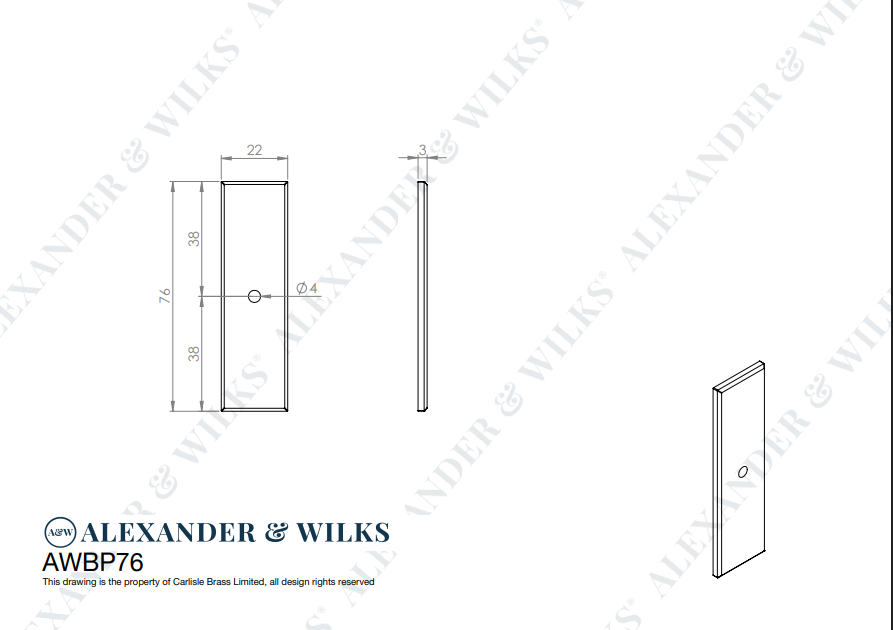 Rectangular Cabinet Knob Backplate