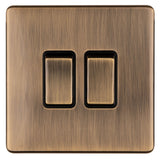 Concealed 3mm 2 Gang Switch