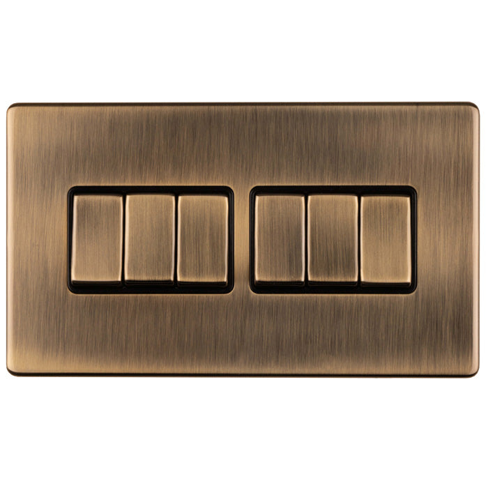 Concealed 3mm 6 gang Switch