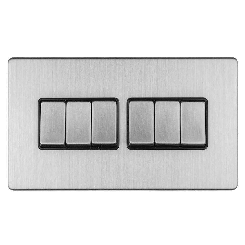 Concealed 3mm 6 gang Switch