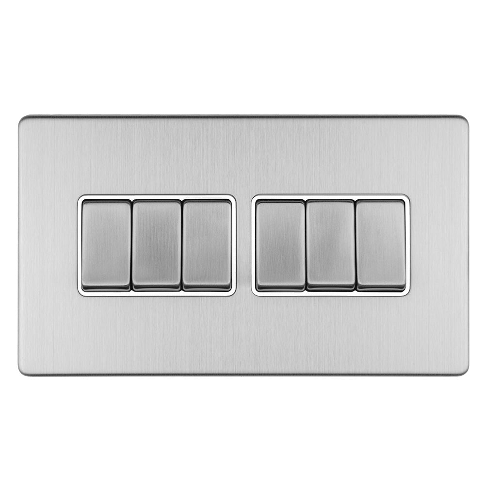Concealed 3mm 6 gang Switch