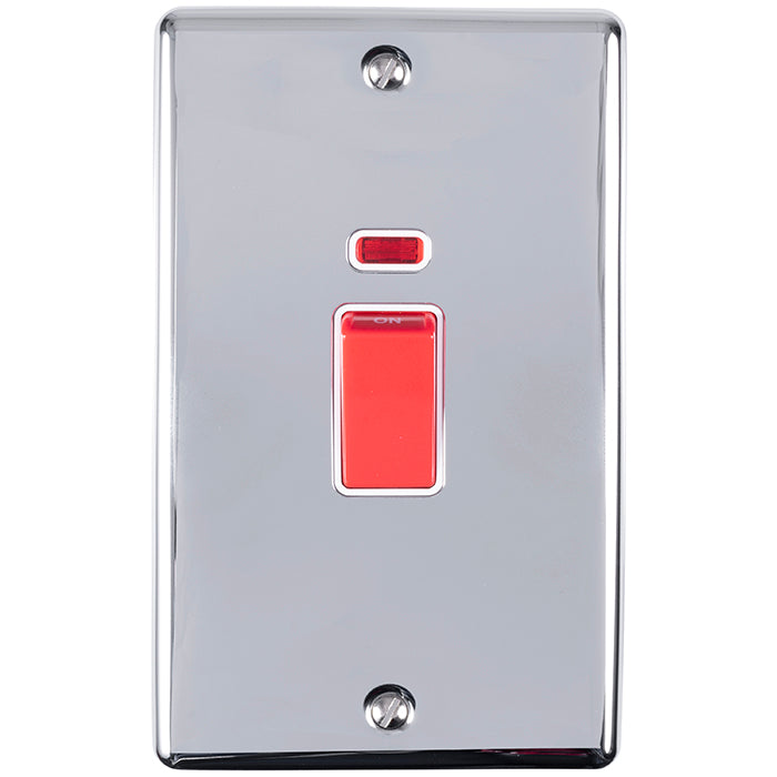 45Amp DP Cooker Switch With Neon Indicator - Double Plate