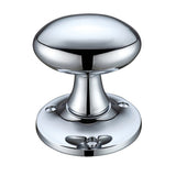 Oval Mortice Knob Furniture 60mm Rose dia.