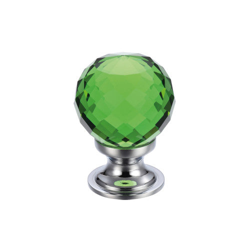 Glass Ball Cabinet Knob - Facetted 25mm